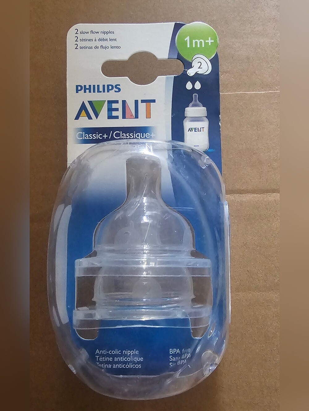 Philips Avent Classic+ Clear Silicone Anti-Colic Nipple (1m+)